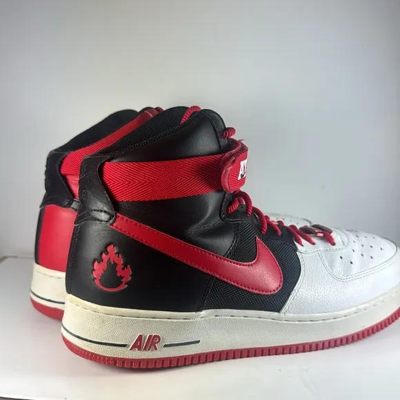 Nike Air Force 1 LV8 High Atlanta Red Black Men’s Size 10.5 High-Top Sneakers