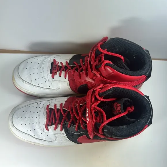 Nike Air Force 1 LV8 High Atlanta Red Black Men’s Size 10.5 High-Top Sneakers