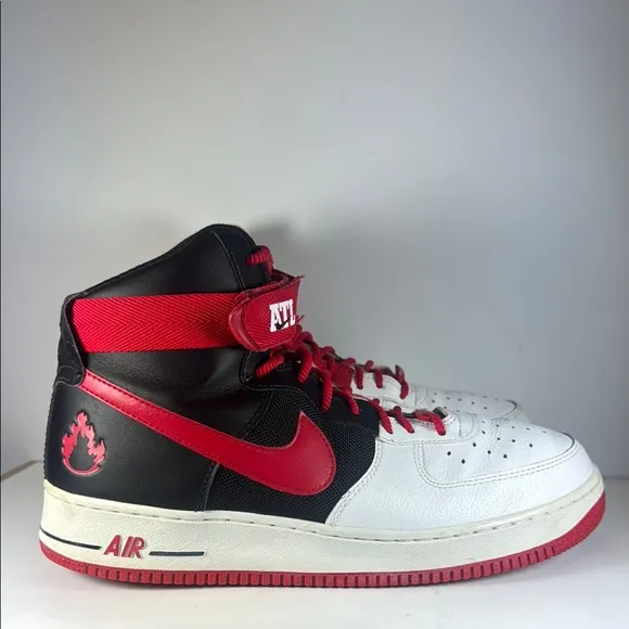 Nike Air Force 1 LV8 High Atlanta Red Black Men’s Size 10.5 High-Top Sneakers