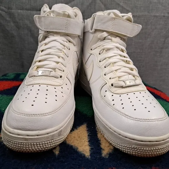 Nike Air Force 1 Size 9.5 Men’s High Top White 315121-115 Sneakers