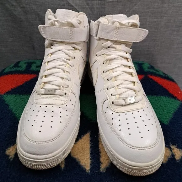 Nike Air Force 1 Size 9.5 Men’s High Top White 315121-115 Sneakers