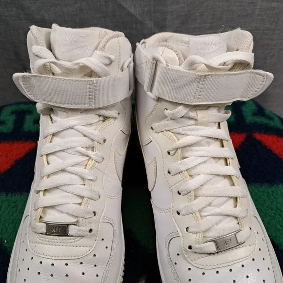 Nike Air Force 1 Size 9.5 Men’s High Top White 315121-115 Sneakers