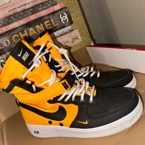 Nike Air High-Top Sneakers Lazer Black&amp;yellow M/8