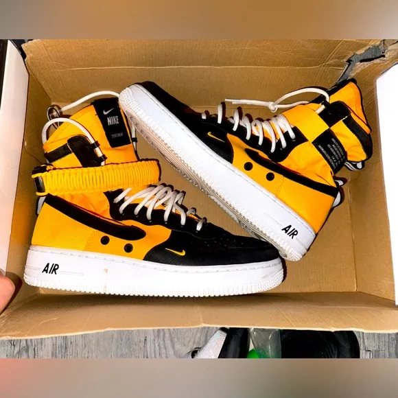 Nike Air High-Top Sneakers Lazer Black&amp;yellow M/8