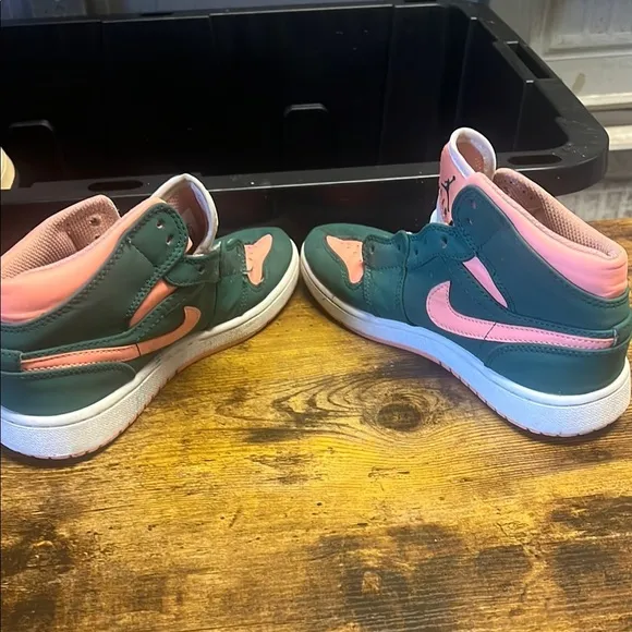 Nike Air Jordan High-Top Sneakers - Green and Pink