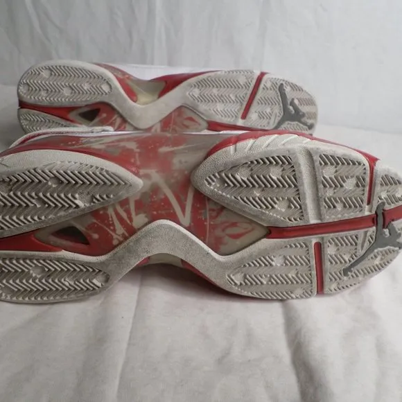 Nike Air Jordan Retro 8.0 High Top Red/White Lace/Strap Mens Sz 13 Sneakers