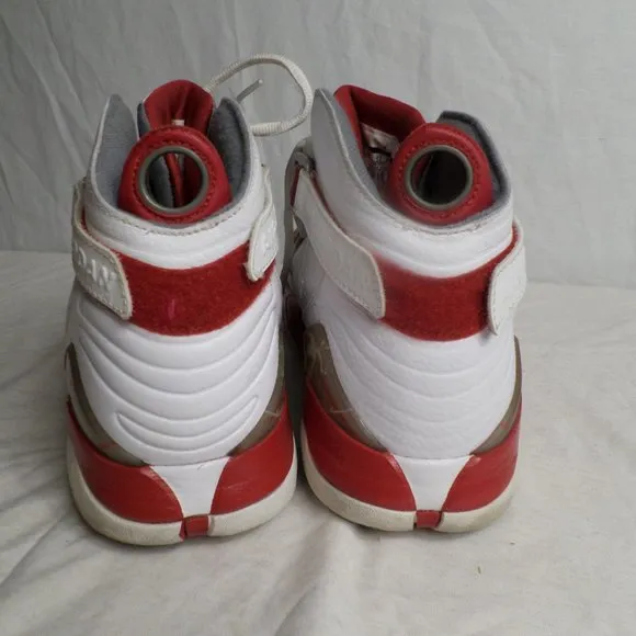 Nike Air Jordan Retro 8.0 High Top Red/White Lace/Strap Mens Sz 13 Sneakers