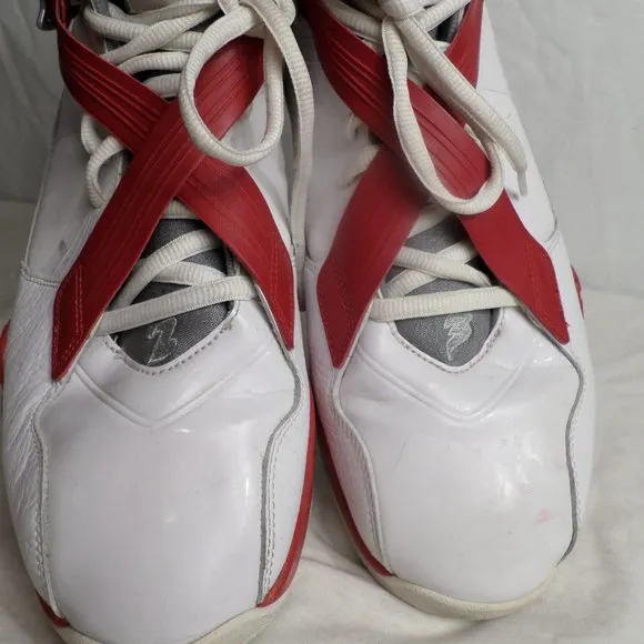 Nike Air Jordan Retro 8.0 High Top Red/White Lace/Strap Mens Sz 13 Sneakers