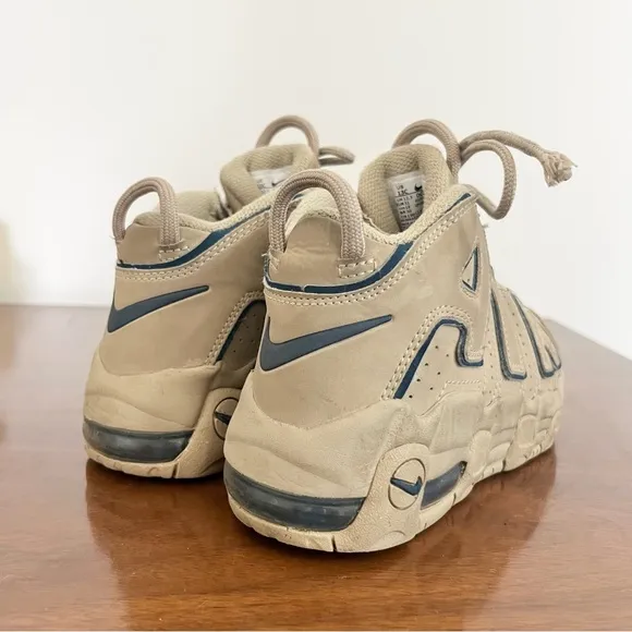 Nike Air More Uptempo &quot;Limestone/Valerian Blue&quot; Kids Sneakers Read Notes 13C