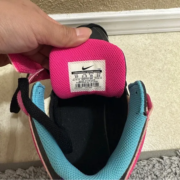 Nike Air  Morgan Black and Pink High-Top Sneakers with Ankle Strap