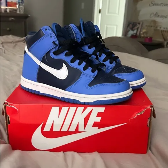 Nike Blue and Black High-Top Sneakers