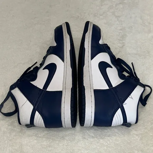 Nike Dunk High-Top Sneakers in Navy and White