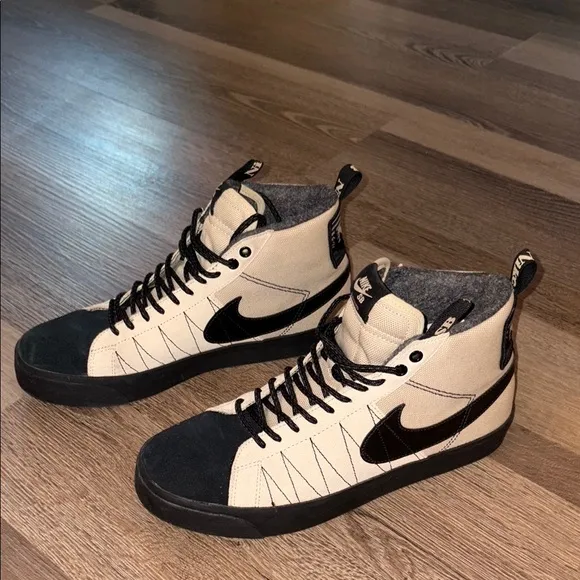 Nike SB Zoom Blazer High-Top Sneakers in Black and Cream