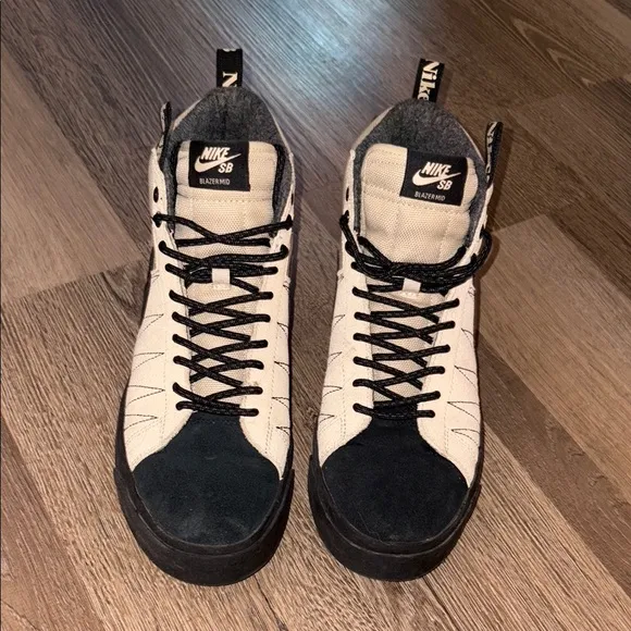 Nike SB Zoom Blazer High-Top Sneakers in Black and Cream
