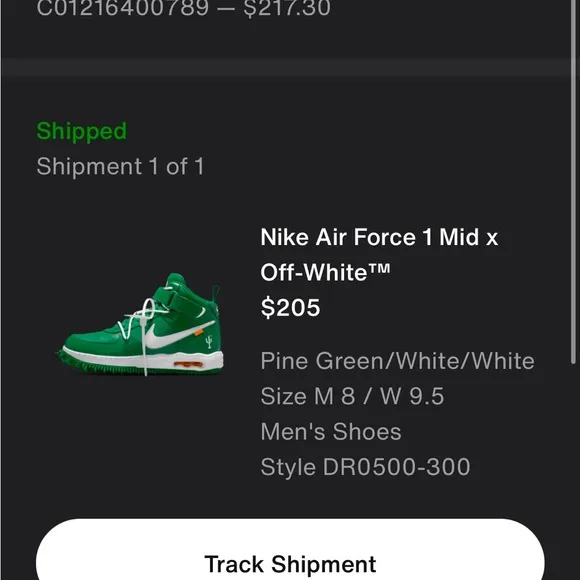 Nike x Off White Pine Green High-Top Sneakers