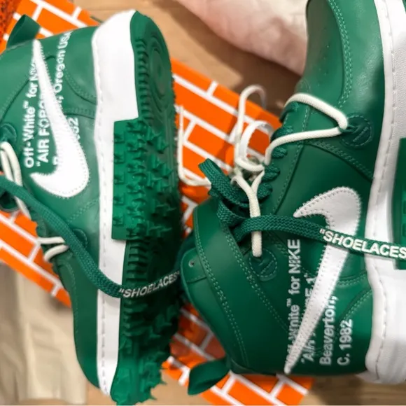 Nike x Off White Pine Green High-Top Sneakers