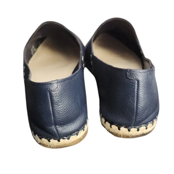 Nine West Blue Leather Espadrille Pointed Toe Flats Loafers Size 10