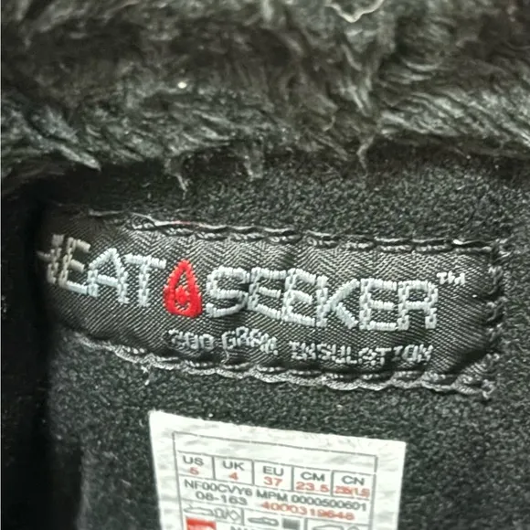 North Face Black Winter Snow Boots Faux Fur Lined Waterproof Outdoor Footwear