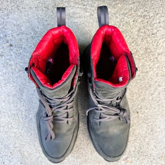 North Face Boots Mens 9 Thermoball versa Insulated Black Red Boots