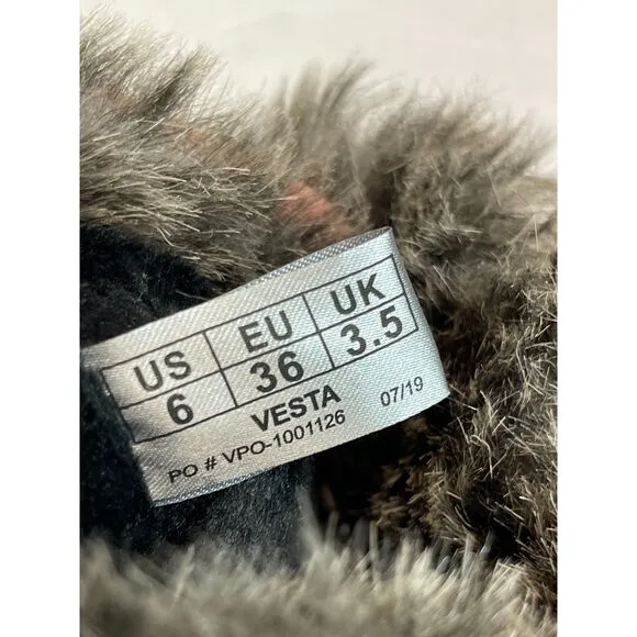NWOB Cougar Vesta Black Waterproof Winter Boots Faux Fur US 6 Lace-Up