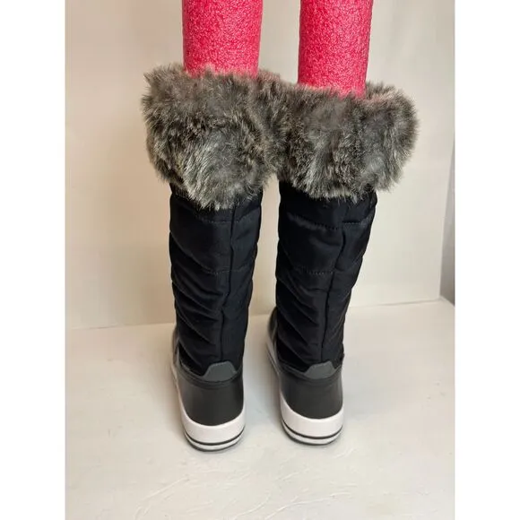 NWOB Cougar Vesta Black Waterproof Winter Boots Faux Fur US 6 Lace-Up