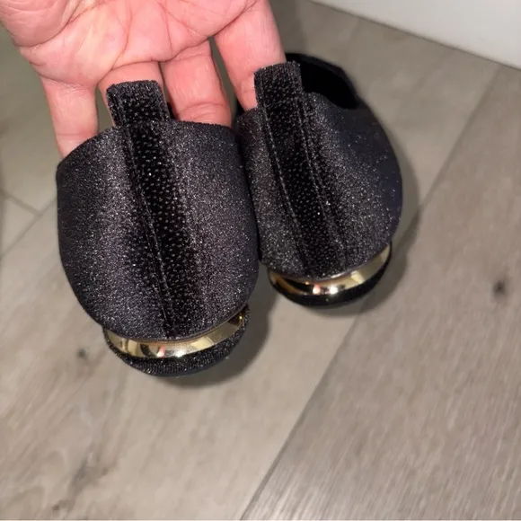 NWOB Nicholas Kirkwood  Pointed Toe Shoes  Black  Glitter Beya  Sz 38 EU 7.5 US