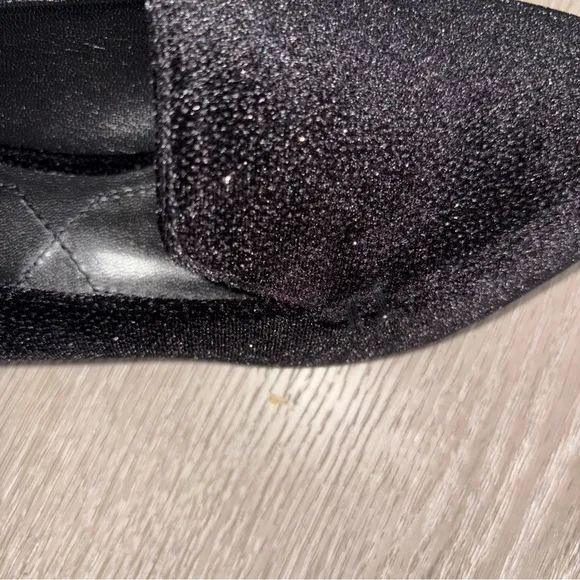 NWOB Nicholas Kirkwood  Pointed Toe Shoes  Black  Glitter Beya  Sz 38 EU 7.5 US