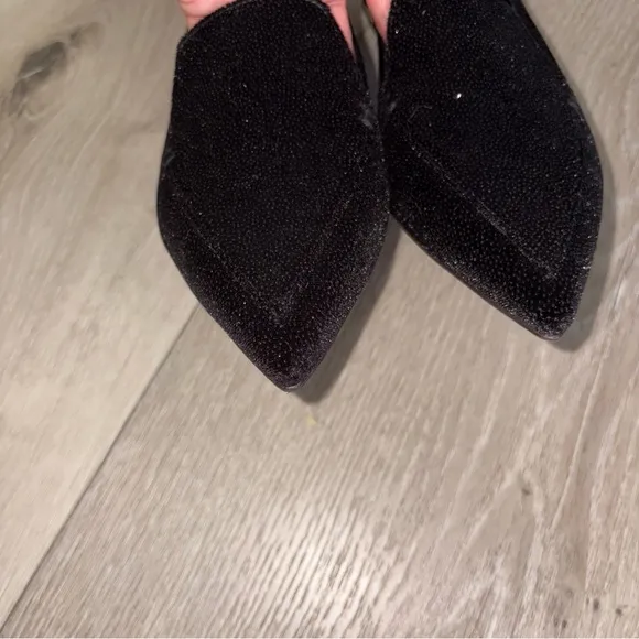 NWOB Nicholas Kirkwood  Pointed Toe Shoes  Black  Glitter Beya  Sz 38 EU 7.5 US
