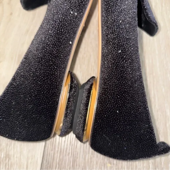 NWOB Nicholas Kirkwood  Pointed Toe Shoes  Black  Glitter Beya  Sz 38 EU 7.5 US