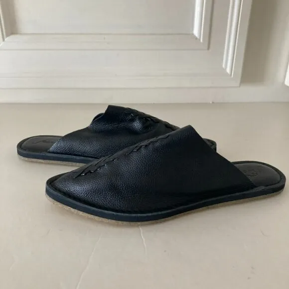 NWOT Free People Nova Black Leather Woven Pointed Toe Flats Sz 38
