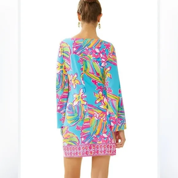 NWOT Lilly Pulitzer Fairfield Sea Blue Summer haze Print Tunic Dress Medium