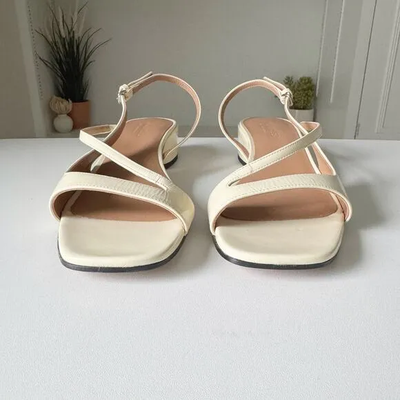 NWOT Nomasei Ecru Leather Birdie Strappy Sandals Size 41.5/10