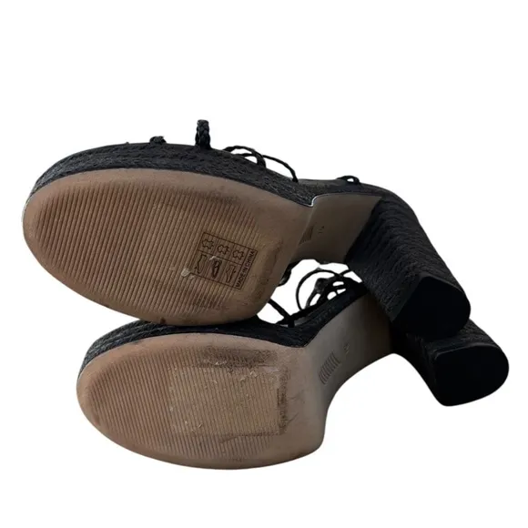 NWOT Paige Carson Braided Ankle-Wrap Platform Espadrilles - Sz 10