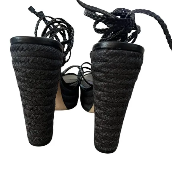 NWOT Paige Carson Braided Ankle-Wrap Platform Espadrilles - Sz 10