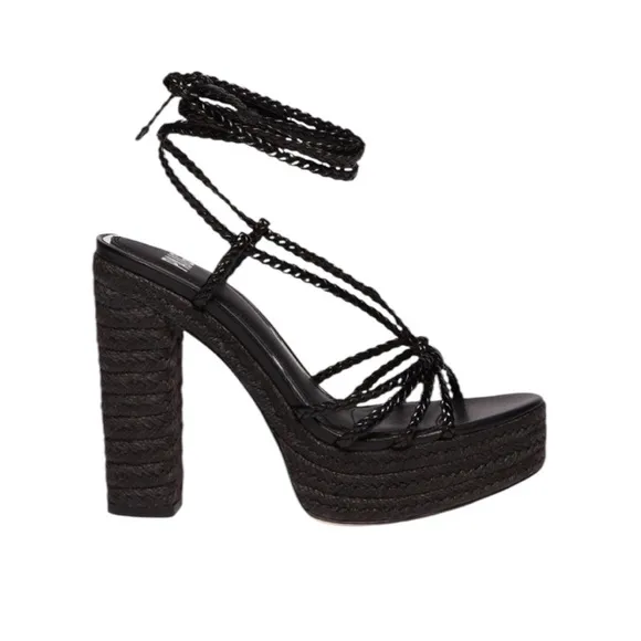 NWOT Paige Carson Braided Ankle-Wrap Platform Espadrilles - Sz 10