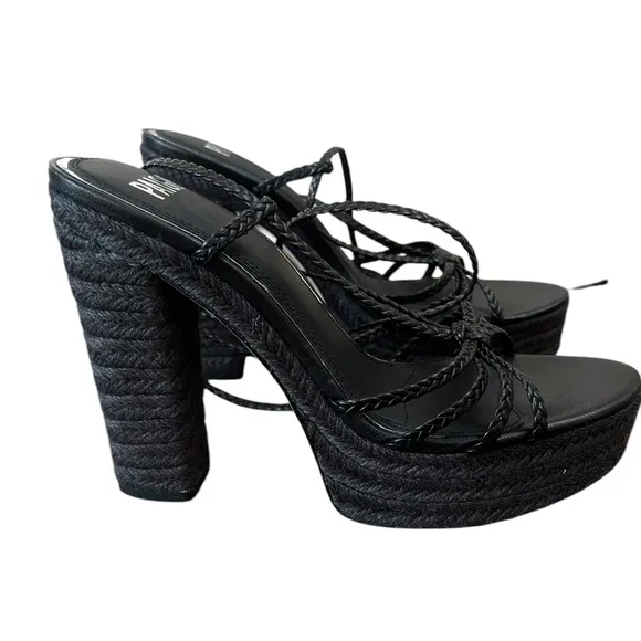 NWOT Paige Carson Braided Ankle-Wrap Platform Espadrilles - Sz 9