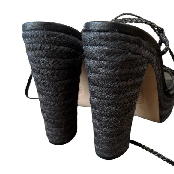 NWOT Paige Carson Braided Ankle-Wrap Platform Espadrilles - Sz 9