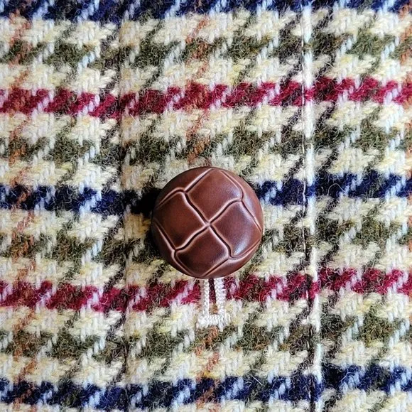 NWOT Talbots wool-blend houndstooth button skirt 19&quot; long