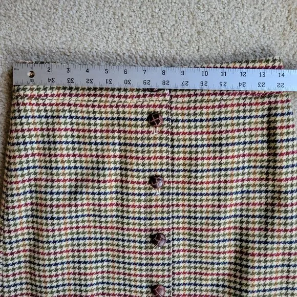 NWOT Talbots wool-blend houndstooth button skirt 19&quot; long
