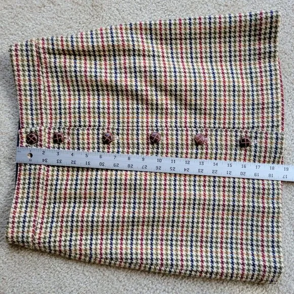 NWOT Talbots wool-blend houndstooth button skirt 19&quot; long