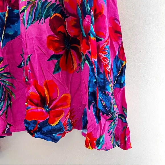 NWT Anthropologie Farm Rio Long-Sleeve V-Neck A-Line Midi Dress