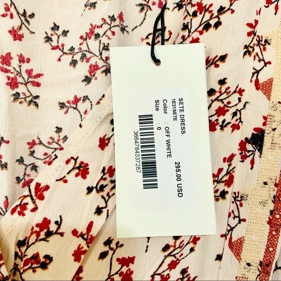 NWT BA&amp;SH Sete Short Flowing Floral crochet bohemian dress women’s size XS