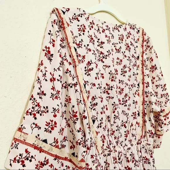 NWT BA&amp;SH Sete Short Flowing Floral crochet bohemian dress women’s size XS