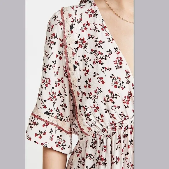 NWT BA&amp;SH Sete Short Flowing Floral crochet bohemian dress women’s size XS