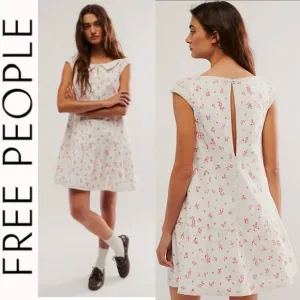 NWT Free People Beasley Hearts and Flowers Mini Dress xs