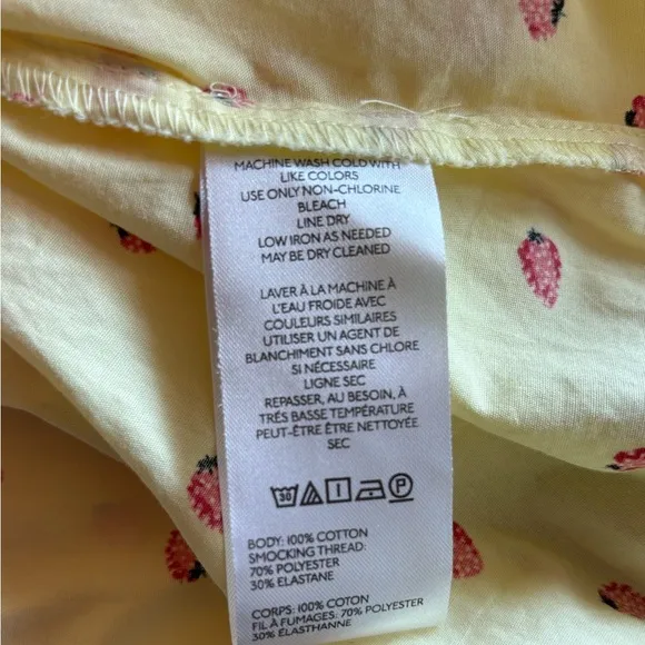 NWT Free People Lavender Daze Yellow Strawberry Smocked Midi Dress