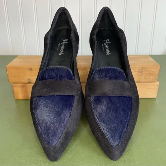 NWT Homers Artisan Shoes CROSTA SIRENA Pointy Toe Flats 2 Pony Hair Vamp *Spain*