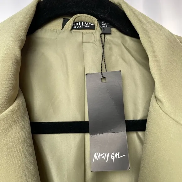 NWT Nasty Gal Oversized Single Breasted Blazer in Sage Size 6
