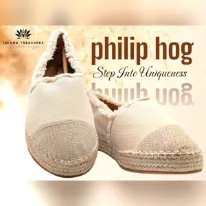NWT Philip Hog Emma Beige Canvas Platform Espadrilles Womens Size US 8.5 E U39