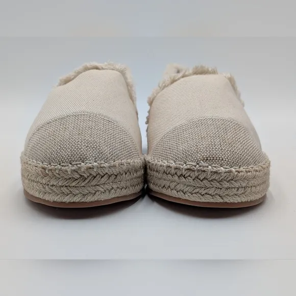 NWT Philip Hog Emma Beige Canvas Platform Espadrilles Womens Size US 8.5 E U39